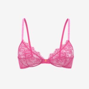 New! Victoria's Secret Rose Lace Unlined Low-Cut Demi Bra pink 2025